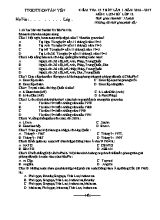 Đề kiểm tra 15p Lịch sử lớp 12 lần 1 - Năm học 2016-2017 - Trường THPT Tân Yên